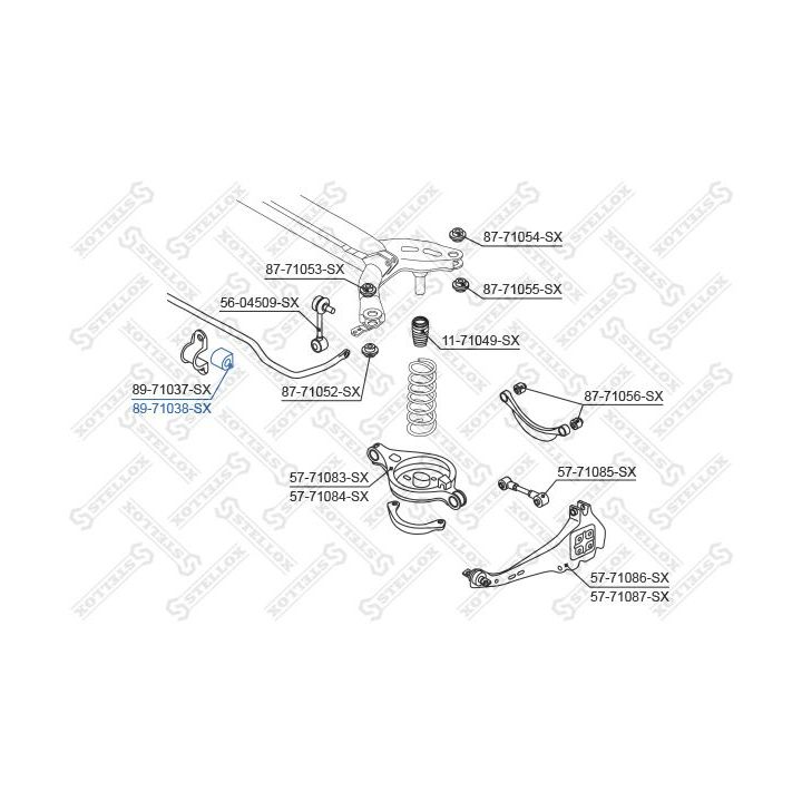 Skersinio stabilizatoriaus įvorių komplektas STELLOX 89-71038-SX