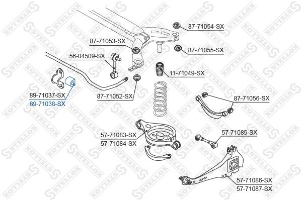 Skersinio stabilizatoriaus įvorių komplektas STELLOX 89-71038-SX