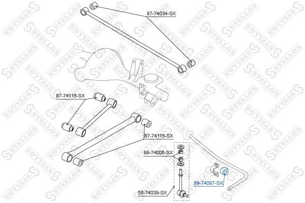 Skersinio stabilizatoriaus įvorių komplektas STELLOX 89-74087-SX