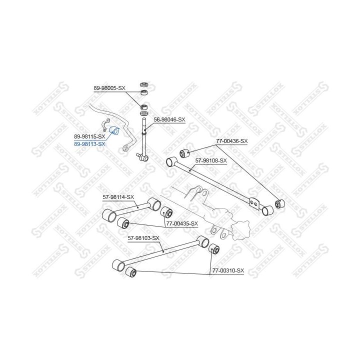 Skersinio stabilizatoriaus įvorių komplektas STELLOX 89-98113-SX