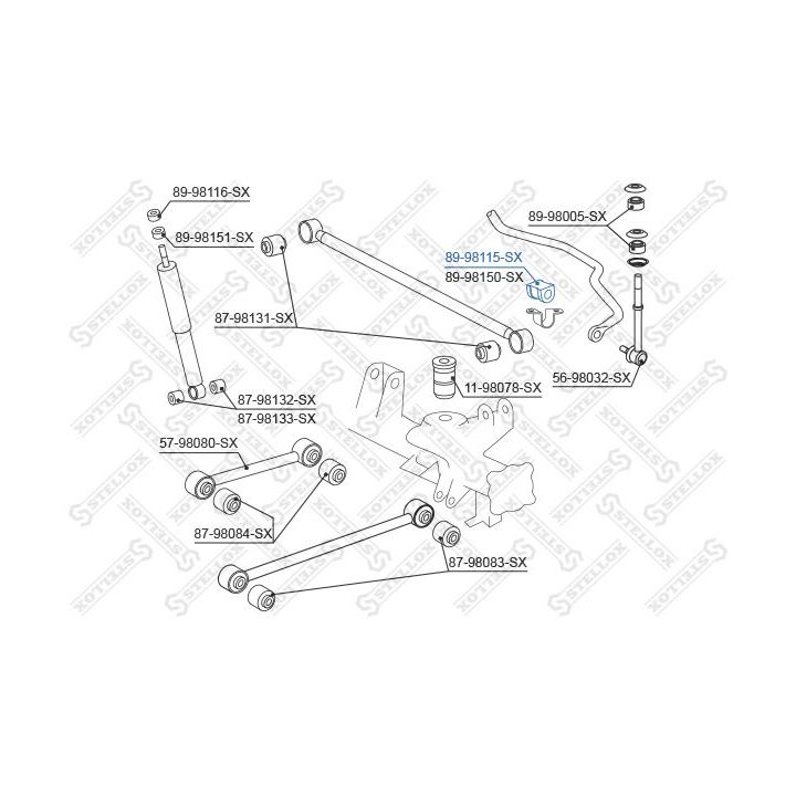 Skersinio stabilizatoriaus įvorių komplektas STELLOX 89-98115-SX
