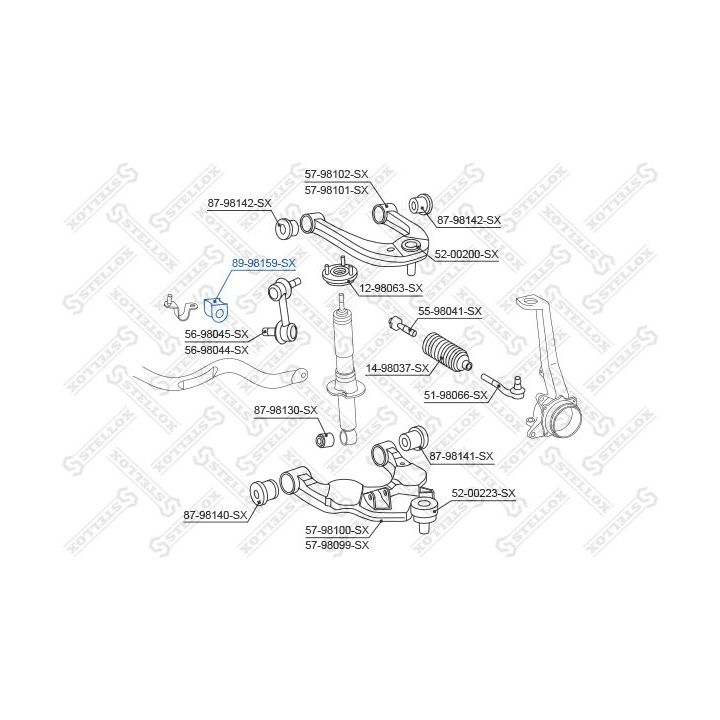 Skersinio stabilizatoriaus įvorių komplektas STELLOX 89-98159-SX