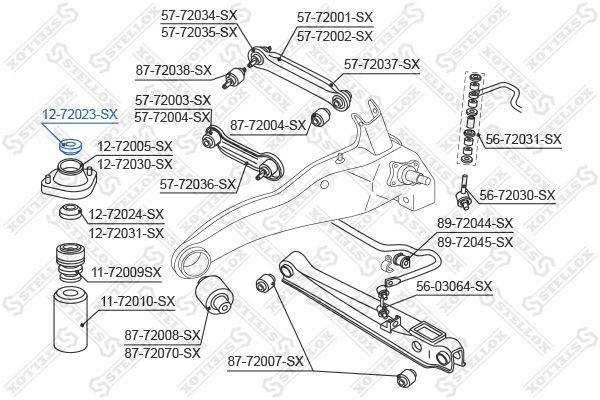 Remonto komplektas, pakabos statramstis STELLOX 12-72023-SX