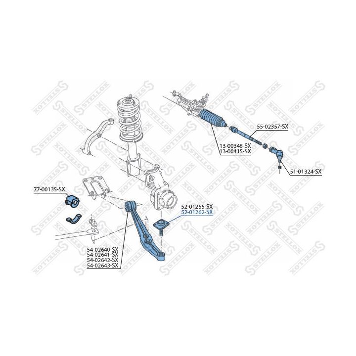 Šarnyras / girgždukas STELLOX 52-01262-SX