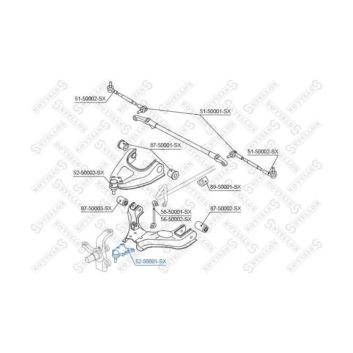 Šarnyras / girgždukas STELLOX 52-50001-SX