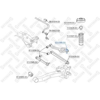 Šarnyras / girgždukas STELLOX 52-51006-SX