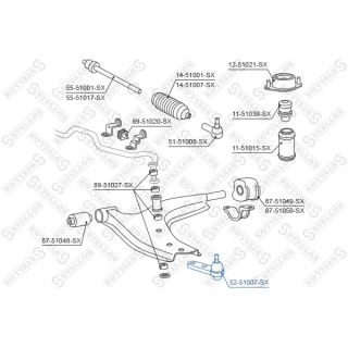 Šarnyras / girgždukas STELLOX 52-51007-SX