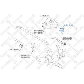 Šarnyras / girgždukas STELLOX 52-51013-SX