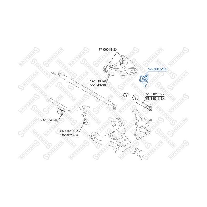 Šarnyras / girgždukas STELLOX 52-51013-SX