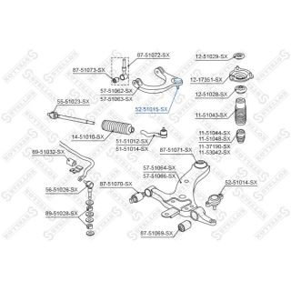 Šarnyras / girgždukas STELLOX 52-51015-SX