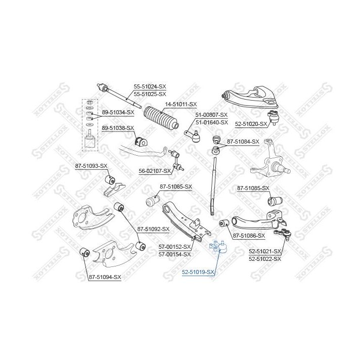 Šarnyras / girgždukas STELLOX 52-51019-SX