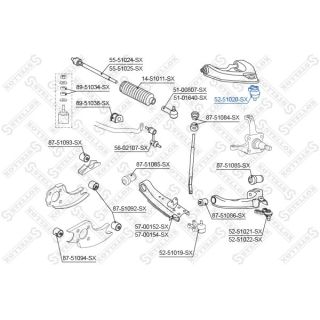Šarnyras / girgždukas STELLOX 52-51020-SX