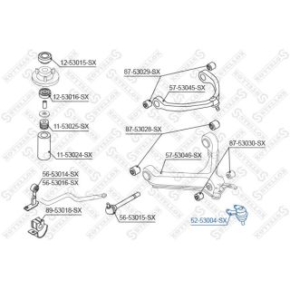 Šarnyras / girgždukas STELLOX 52-53004-SX