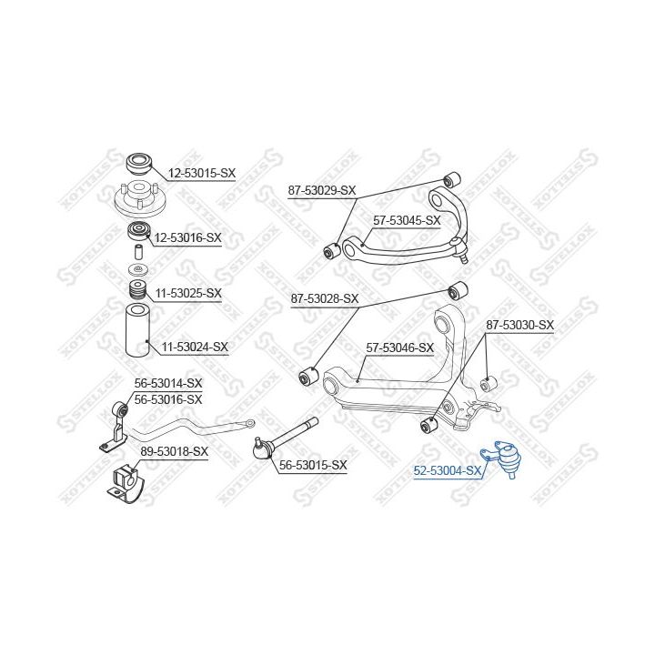Šarnyras / girgždukas STELLOX 52-53004-SX