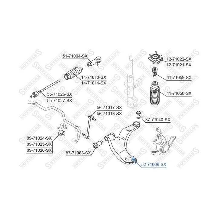 Šarnyras / girgždukas STELLOX 52-71009-SX