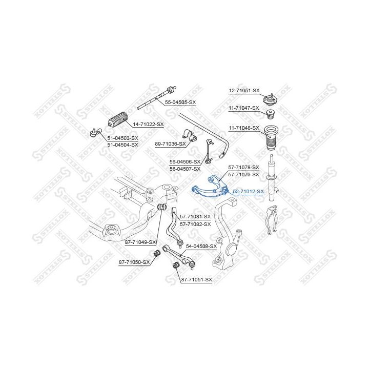 Šarnyras / girgždukas STELLOX 52-71012-SX
