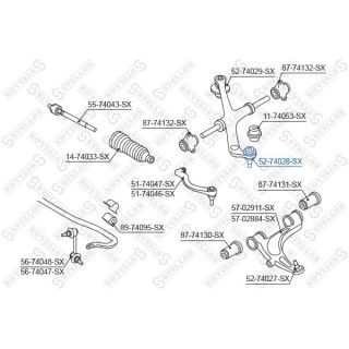 Šarnyras / girgždukas STELLOX 52-74028-SX