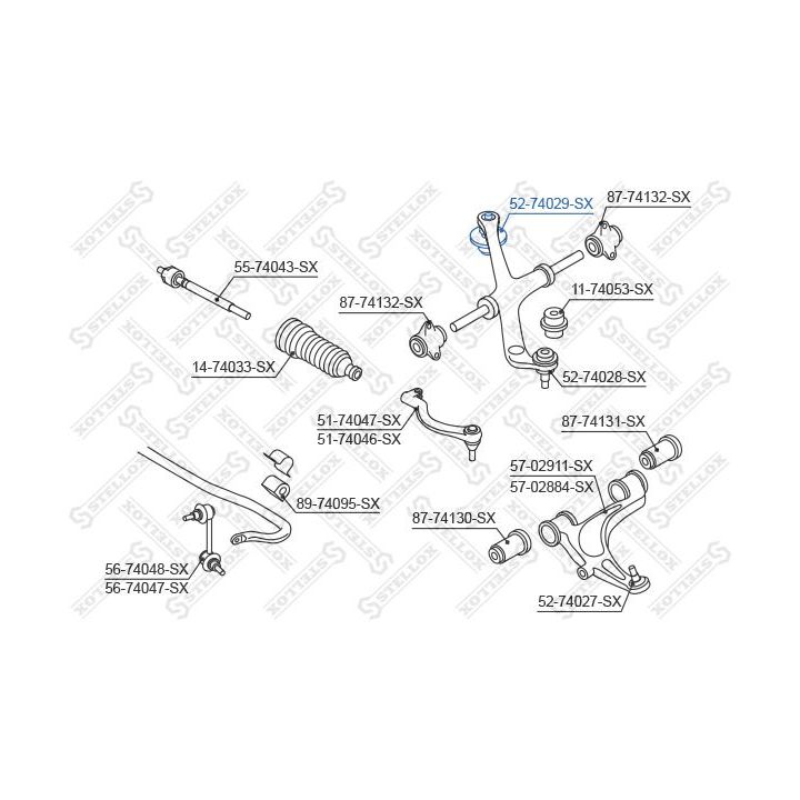 Šarnyras / girgždukas STELLOX 52-74029-SX