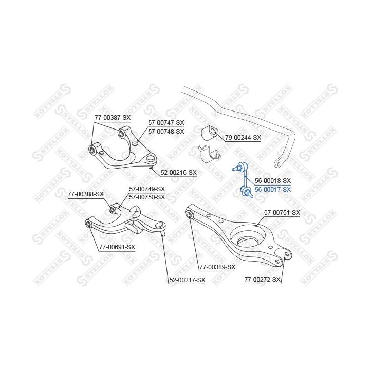 šarnyro stabilizatorius STELLOX 56-00017-SX