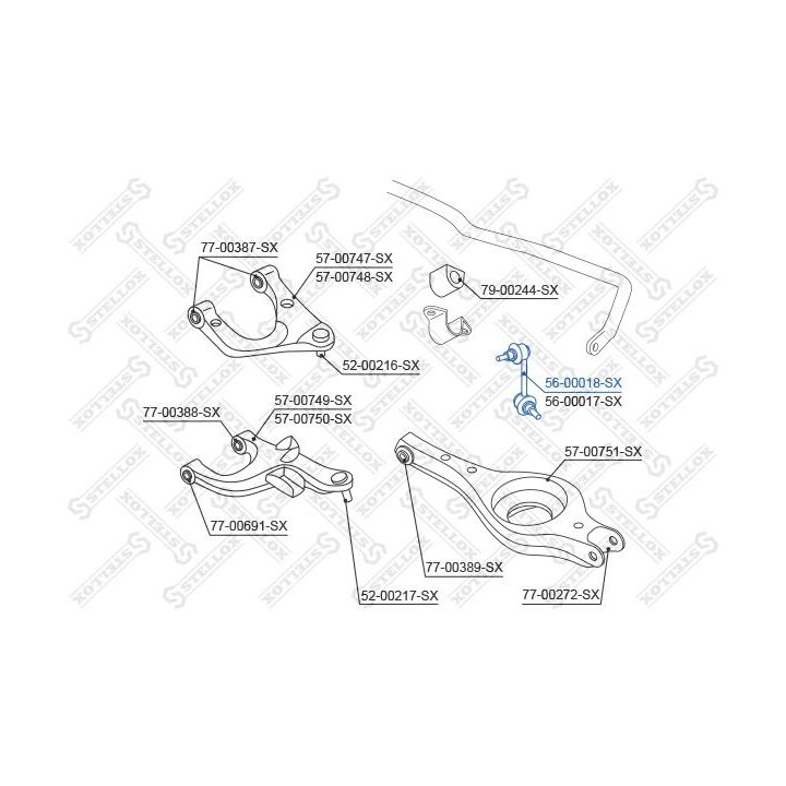 šarnyro stabilizatorius STELLOX 56-00018-SX