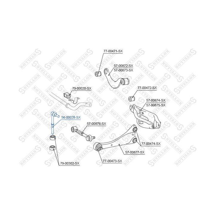 šarnyro stabilizatorius STELLOX 56-00028-SX