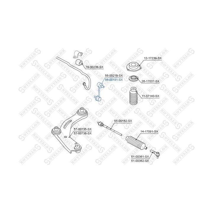 šarnyro stabilizatorius STELLOX 56-00181-SX