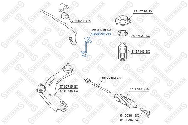 šarnyro stabilizatorius STELLOX 56-00181-SX