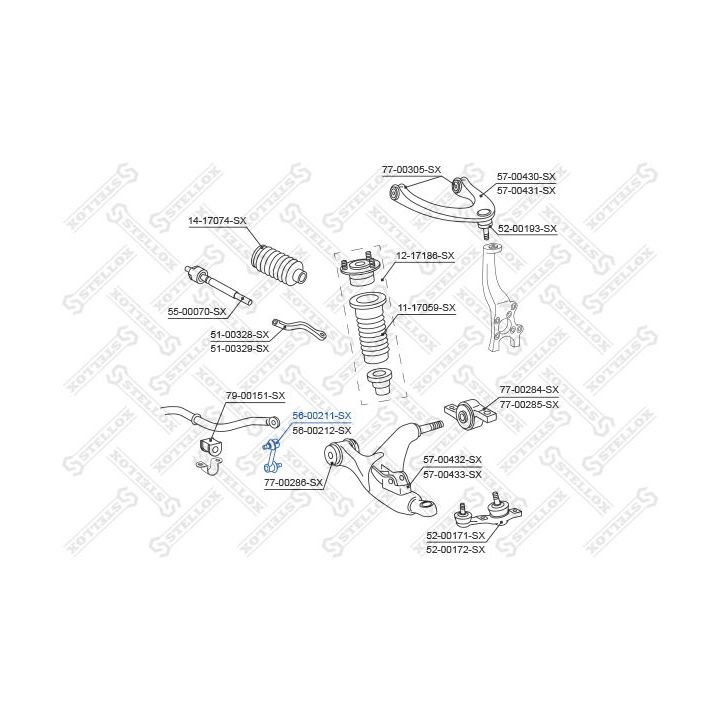 šarnyro stabilizatorius STELLOX 56-00211-SX