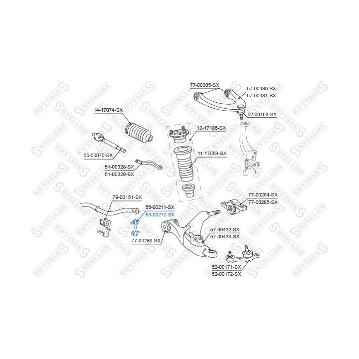 šarnyro stabilizatorius STELLOX 56-00212-SX