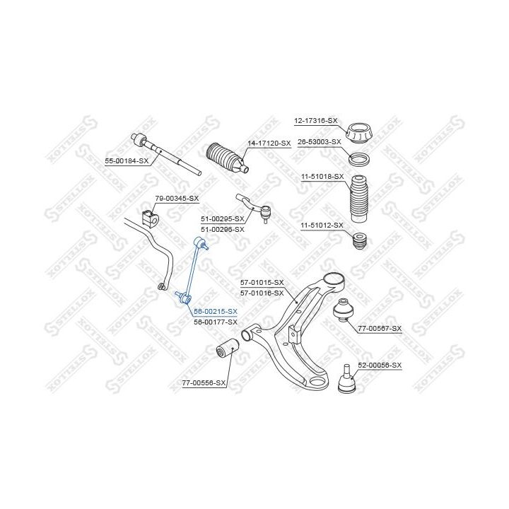 šarnyro stabilizatorius STELLOX 56-00215-SX