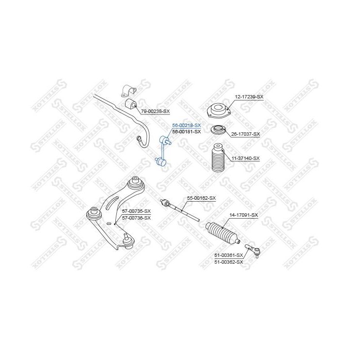 šarnyro stabilizatorius STELLOX 56-00218-SX