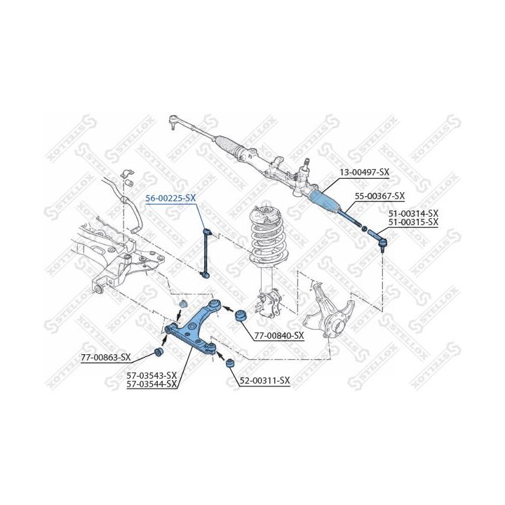 šarnyro stabilizatorius STELLOX 56-00225-SX