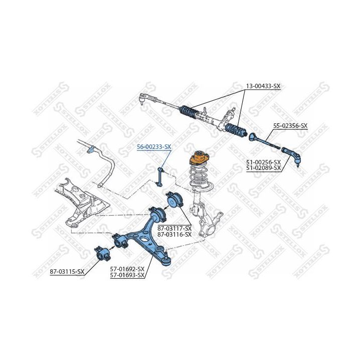 šarnyro stabilizatorius STELLOX 56-00233-SX