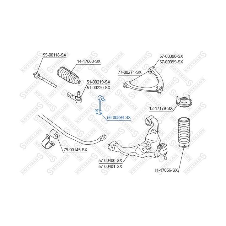 šarnyro stabilizatorius STELLOX 56-00294-SX