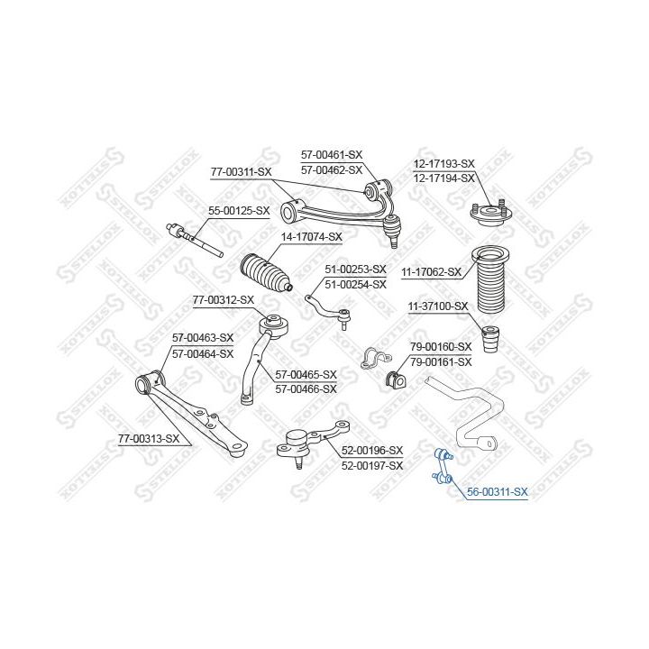 šarnyro stabilizatorius STELLOX 56-00311-SX