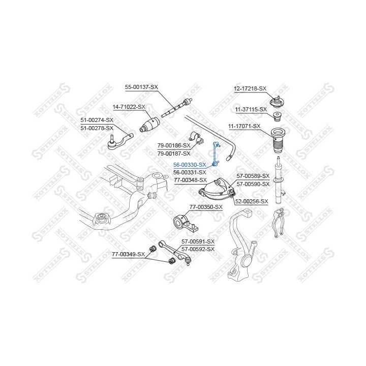 šarnyro stabilizatorius STELLOX 56-00330-SX