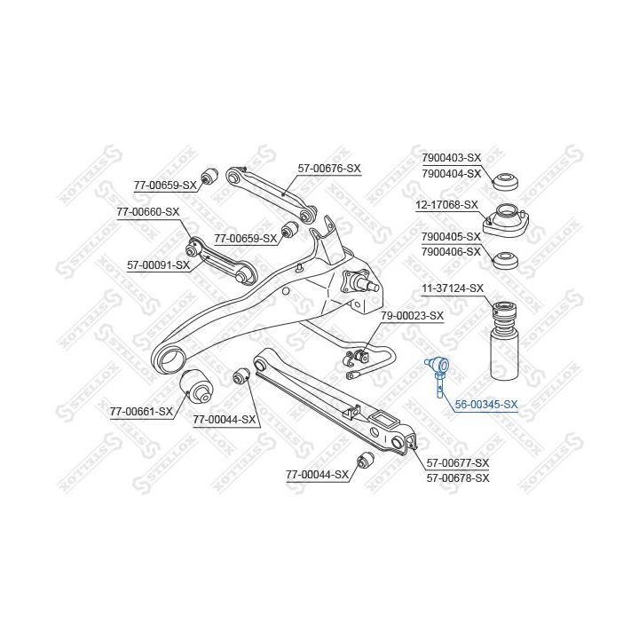 šarnyro stabilizatorius STELLOX 56-00345-SX