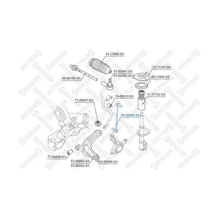 šarnyro stabilizatorius STELLOX 56-00346-SX