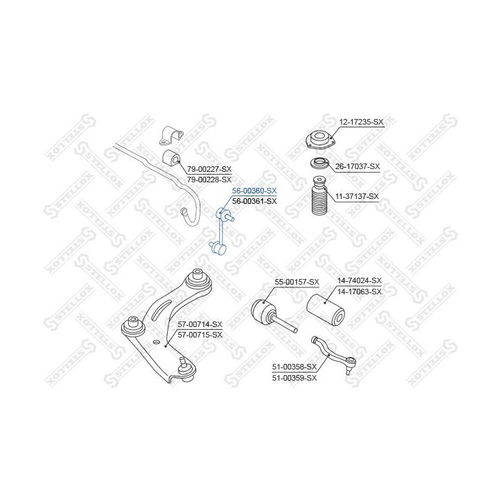 šarnyro stabilizatorius STELLOX 56-00360-SX