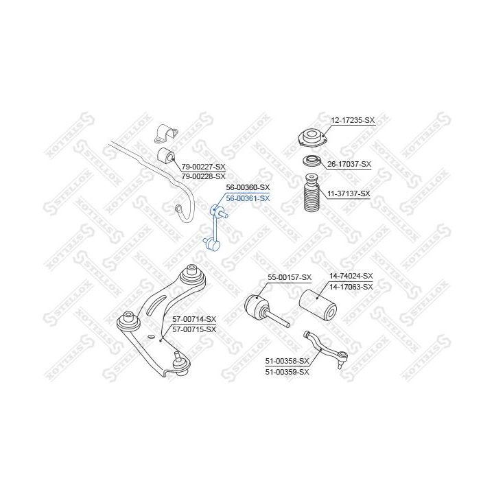 šarnyro stabilizatorius STELLOX 56-00361-SX