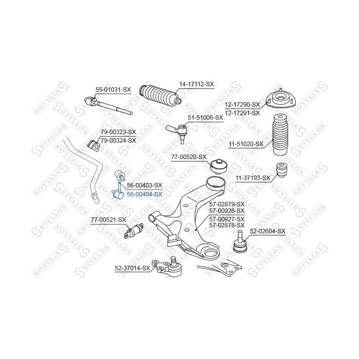 šarnyro stabilizatorius STELLOX 56-00404-SX