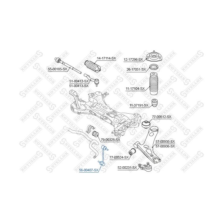šarnyro stabilizatorius STELLOX 56-00407-SX