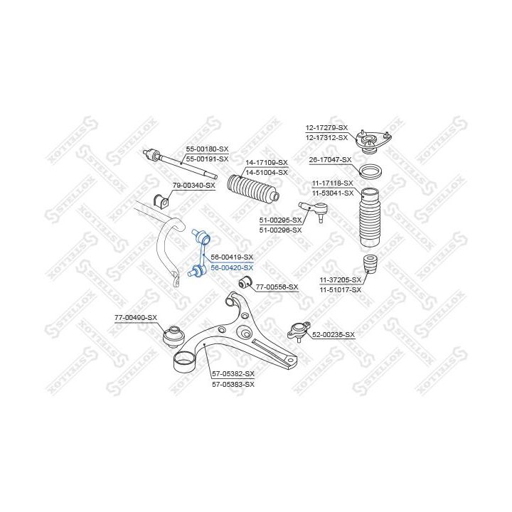 šarnyro stabilizatorius STELLOX 56-00420-SX