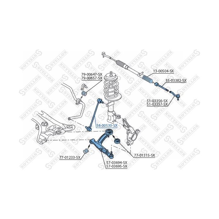 šarnyro stabilizatorius STELLOX 56-00530-SX