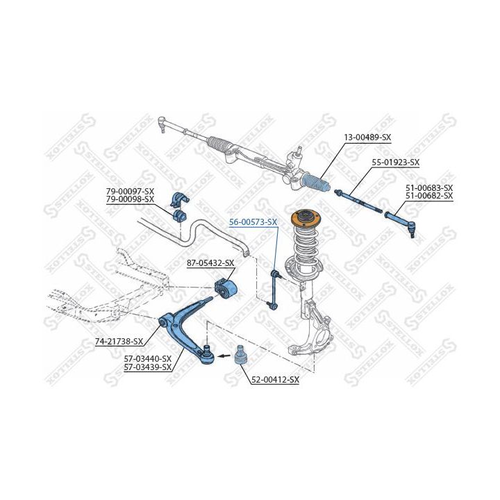 šarnyro stabilizatorius STELLOX 56-00573-SX