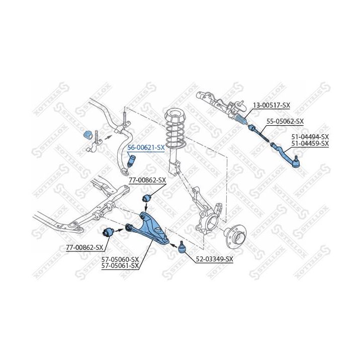 šarnyro stabilizatorius STELLOX 56-00621-SX