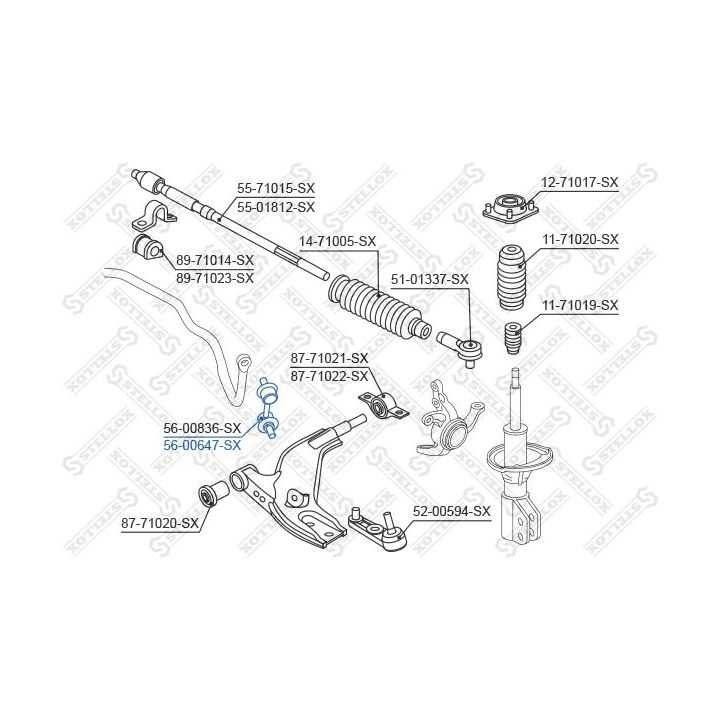 šarnyro stabilizatorius STELLOX 56-00647-SX