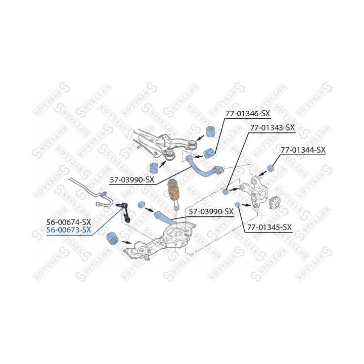 šarnyro stabilizatorius STELLOX 56-00673-SX