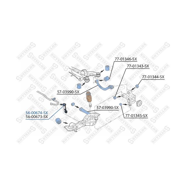 šarnyro stabilizatorius STELLOX 56-00674-SX