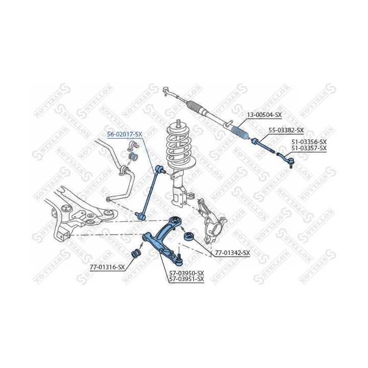 šarnyro stabilizatorius STELLOX 56-02017-SX